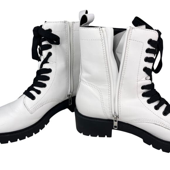 Steve Madden Checker Combat Boots White 9 - Picture 9 of 13